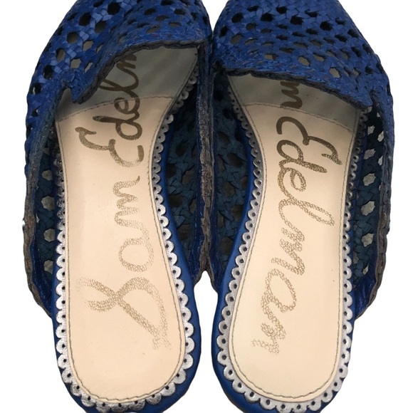 SAM ELDMAN Blue netted mules - Picture 2 of 15